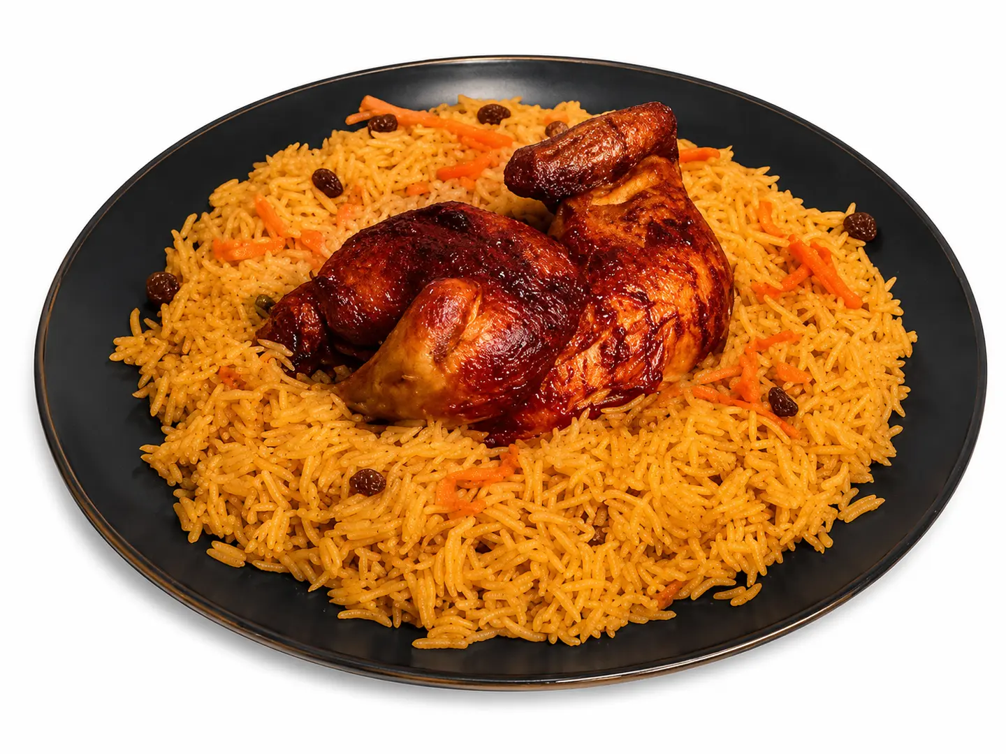 نصف حبة دجاج شواية مع رز