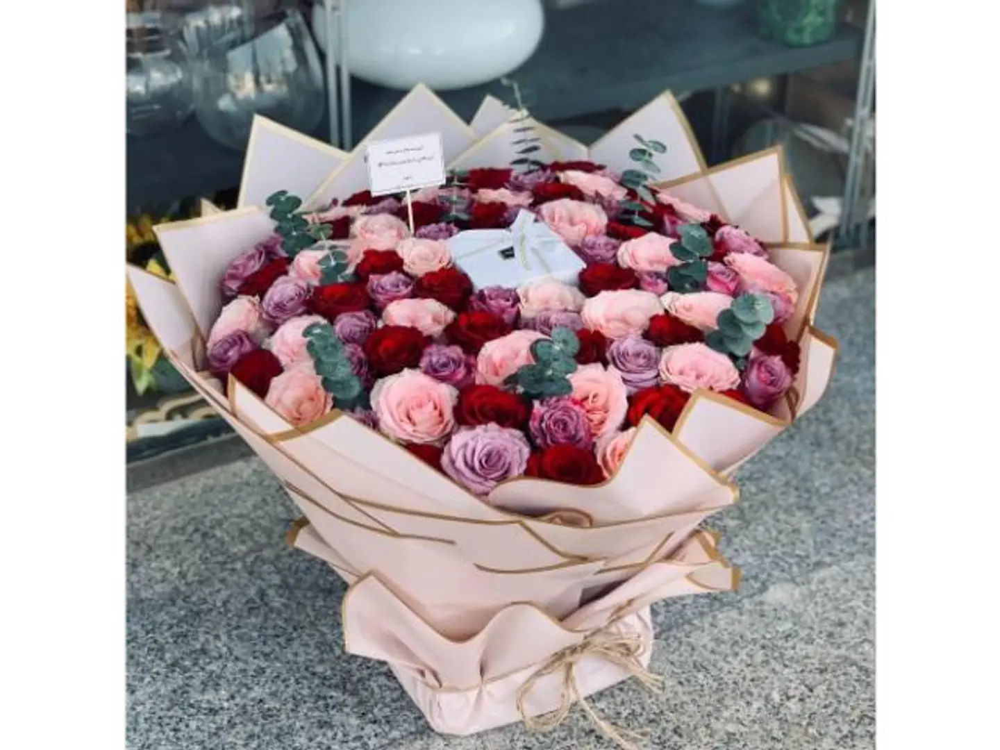 Large Rose And Patchi Chocolate Bouquet