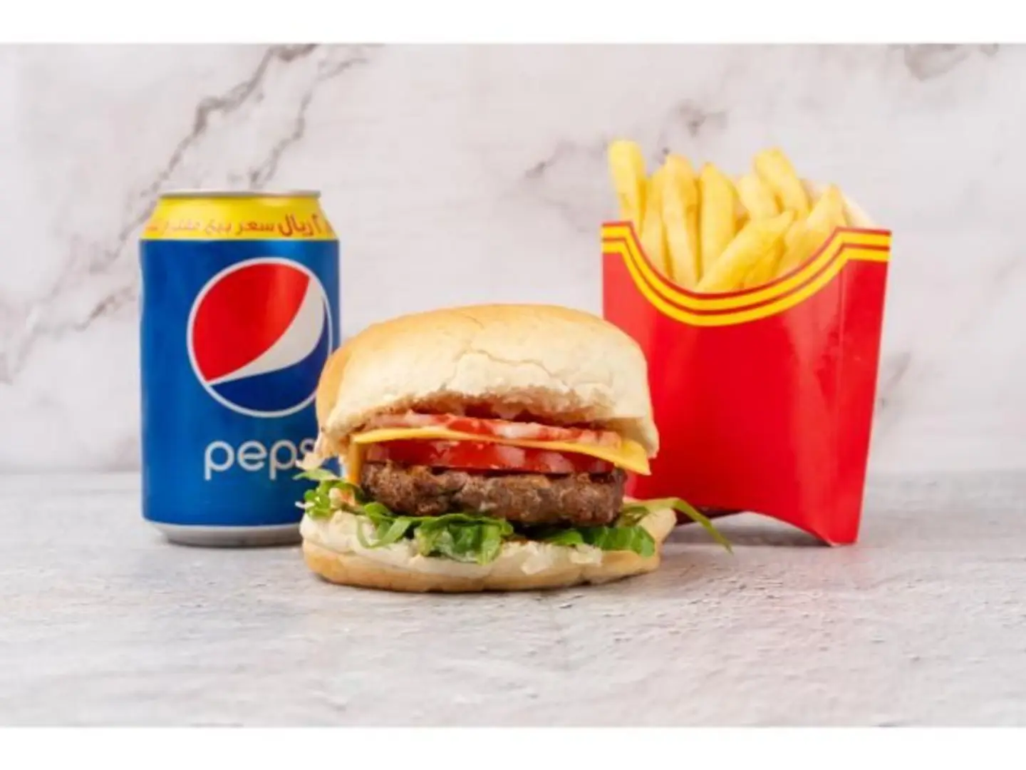 Beef Burger Meal With Cheese