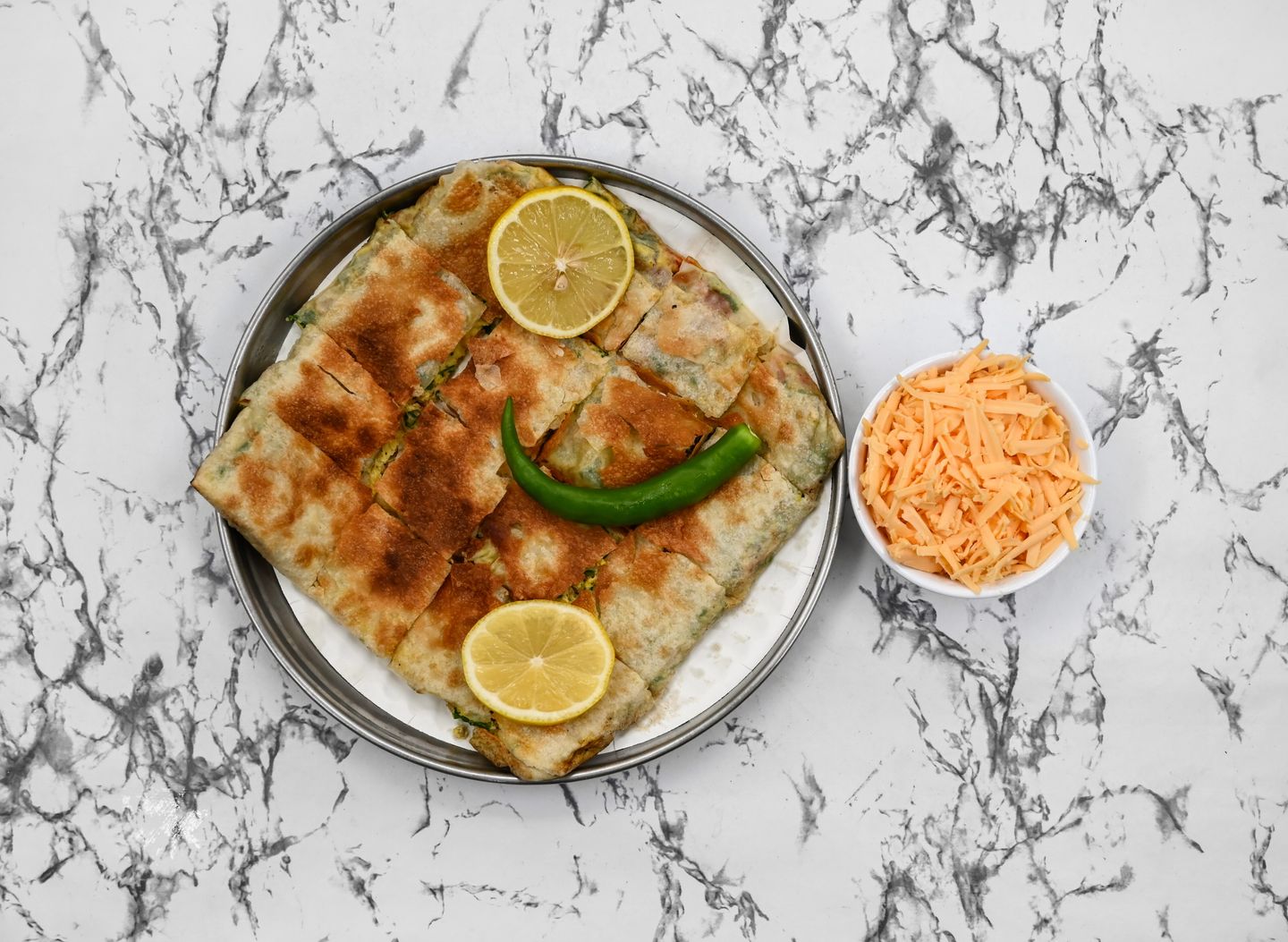 Salty Mutabbak With Yellow Cheese