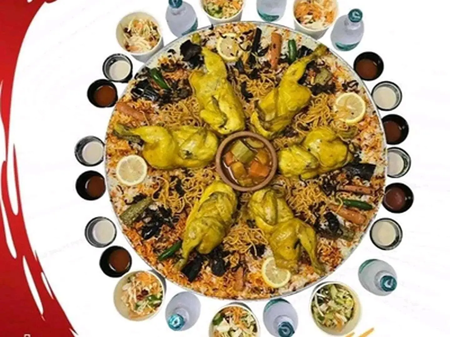 سفرة ثلاث حبات دجاج مندي