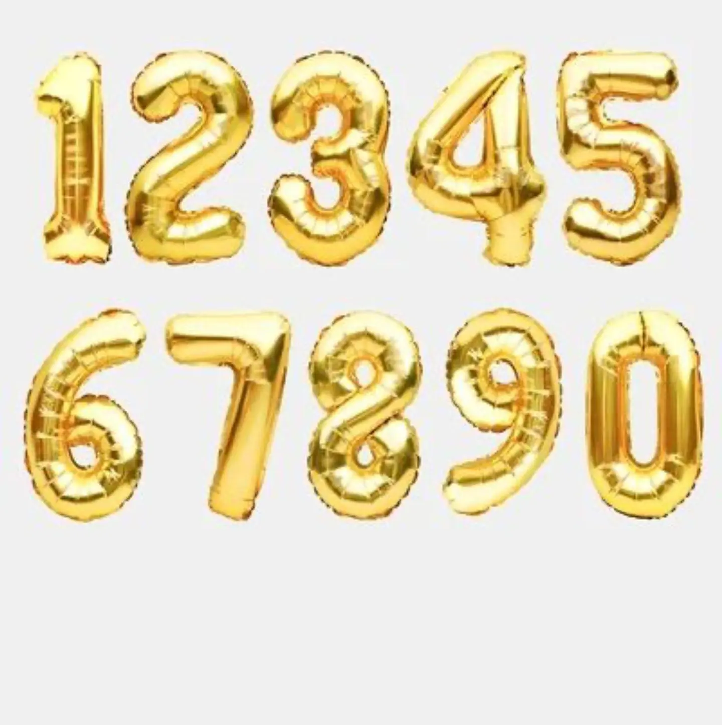 بالونات الارقام لون ذهبي