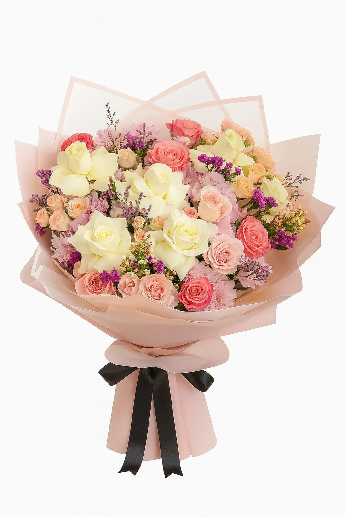 A Lovely Mix Roses Bouquet Flowers