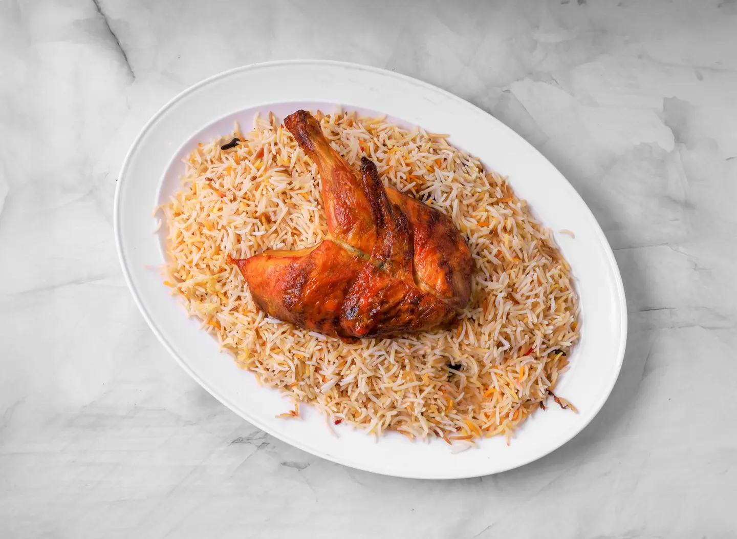 نص دجاج شواية مع الرز