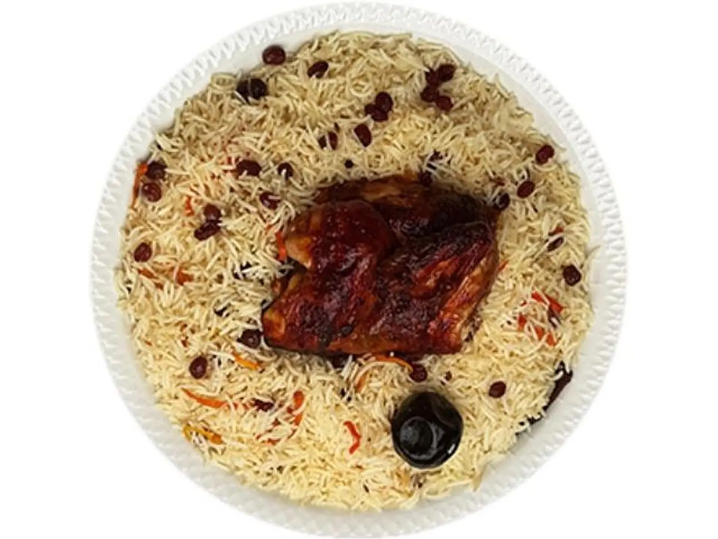 نصف حبة شواية على الحطب مع ارز برياني