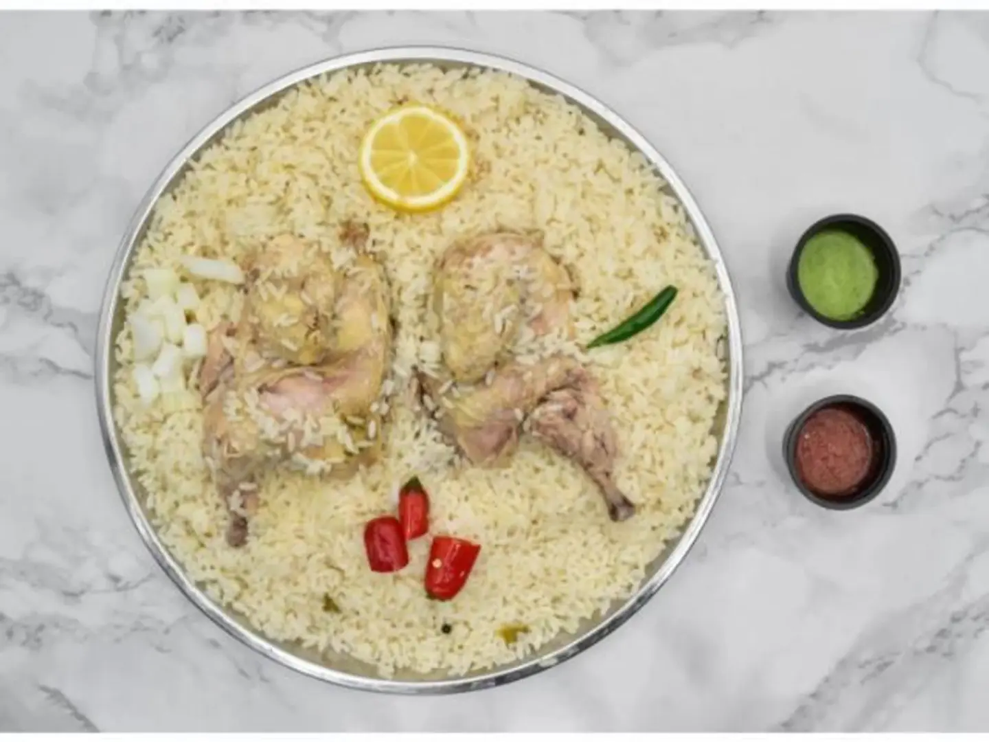 نص حبة دجاج مضغوط مع أرز أبو بنت