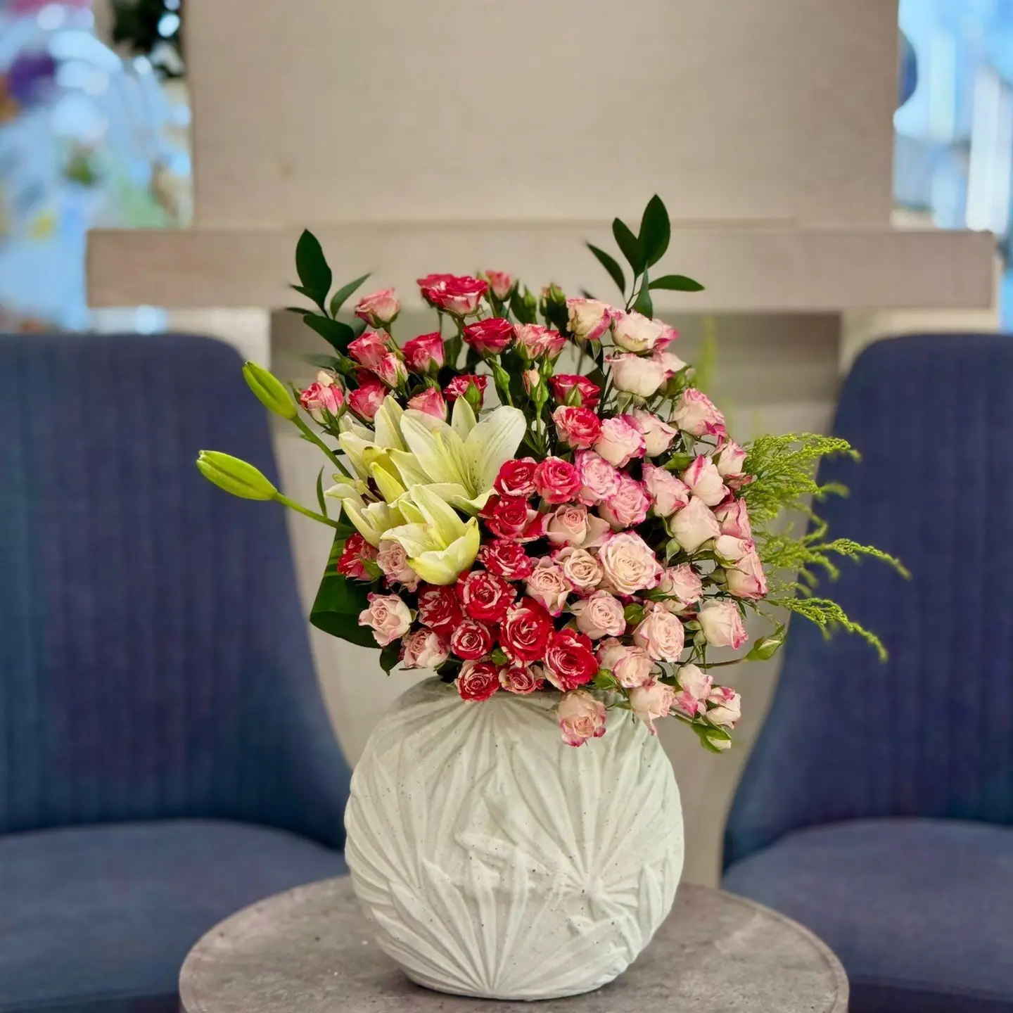 فازة شفاف مع الورد الطبيعي بيبي روز6