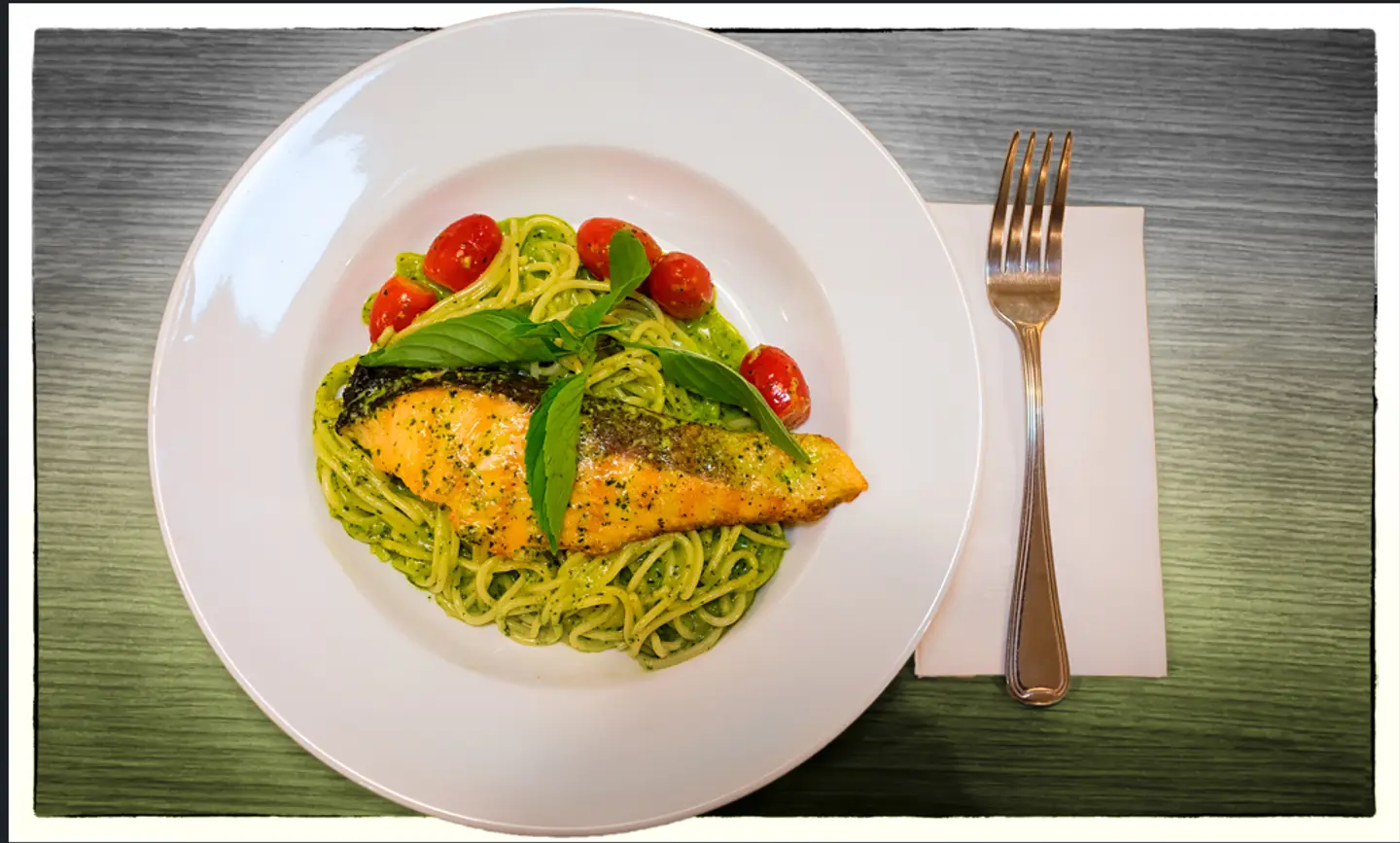 سباغيتي السلمون المدخن