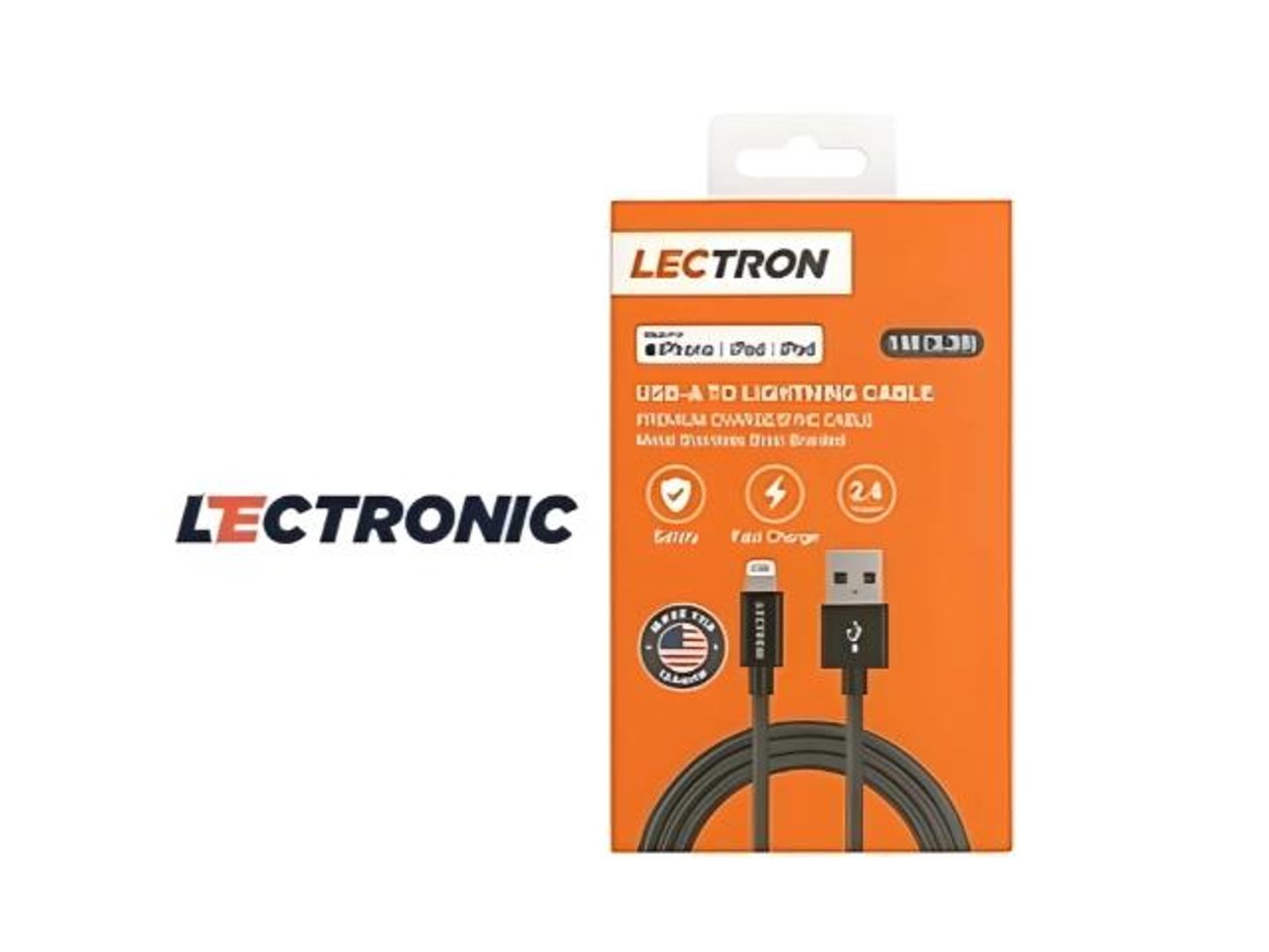 كيبل لكيترونيكك يو اس بي ايفون معدن للشحن السريع بطول 1.5 م