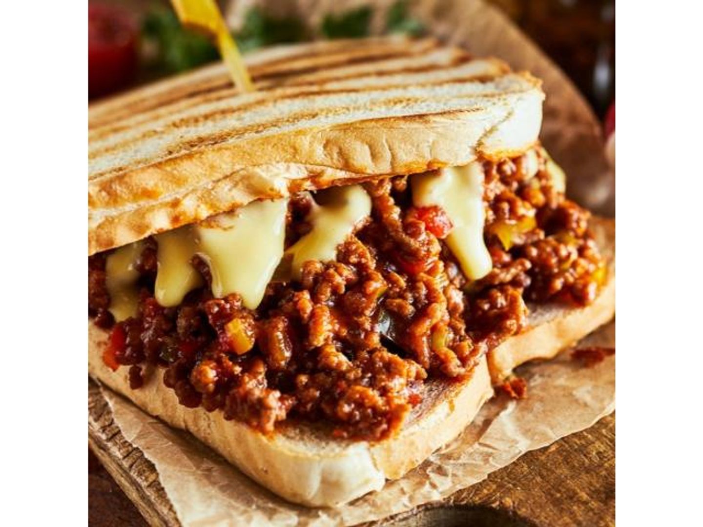 Minced Beef With Cheese Sandwich