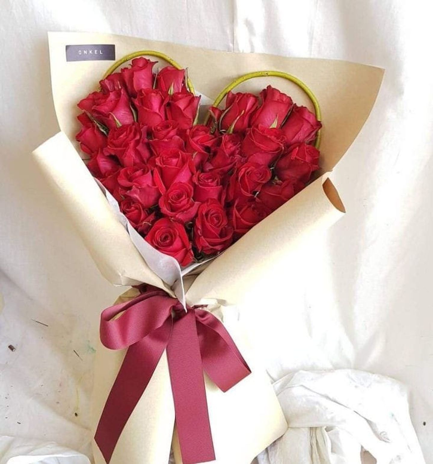 Red Gory Rose Heart Bouquet