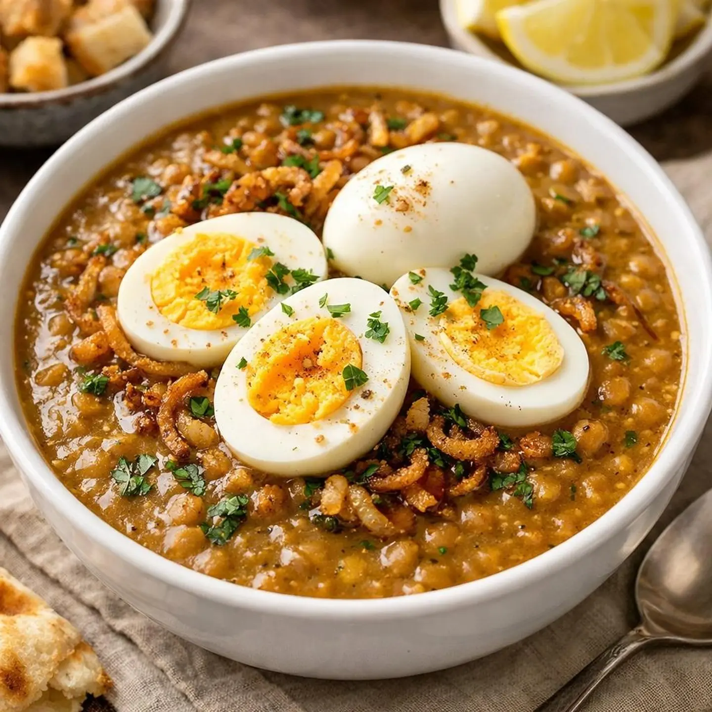 Lentils With Eggs