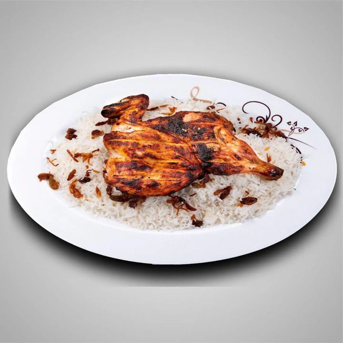 Whole Charcoal Grilled Chicken With Rice