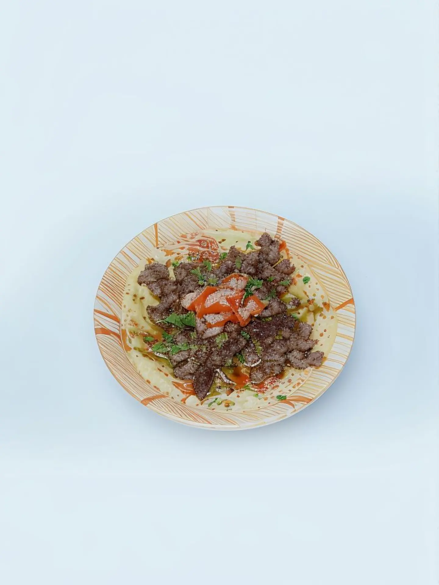 حمص صحن صغير باللحم