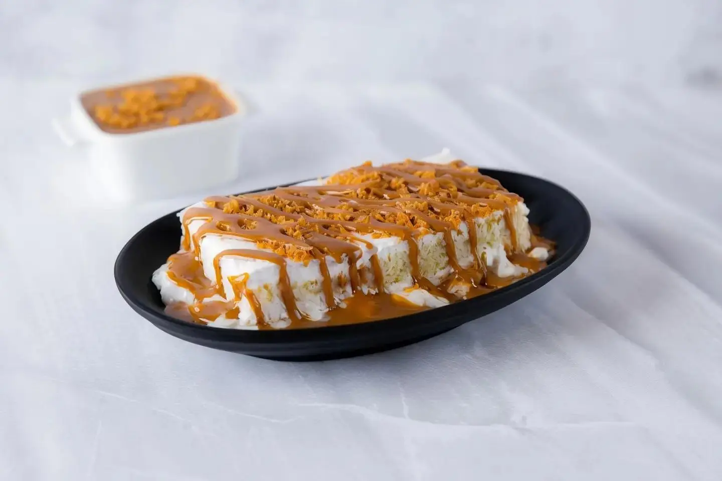 Kunafa With Vanilla Ice Cream