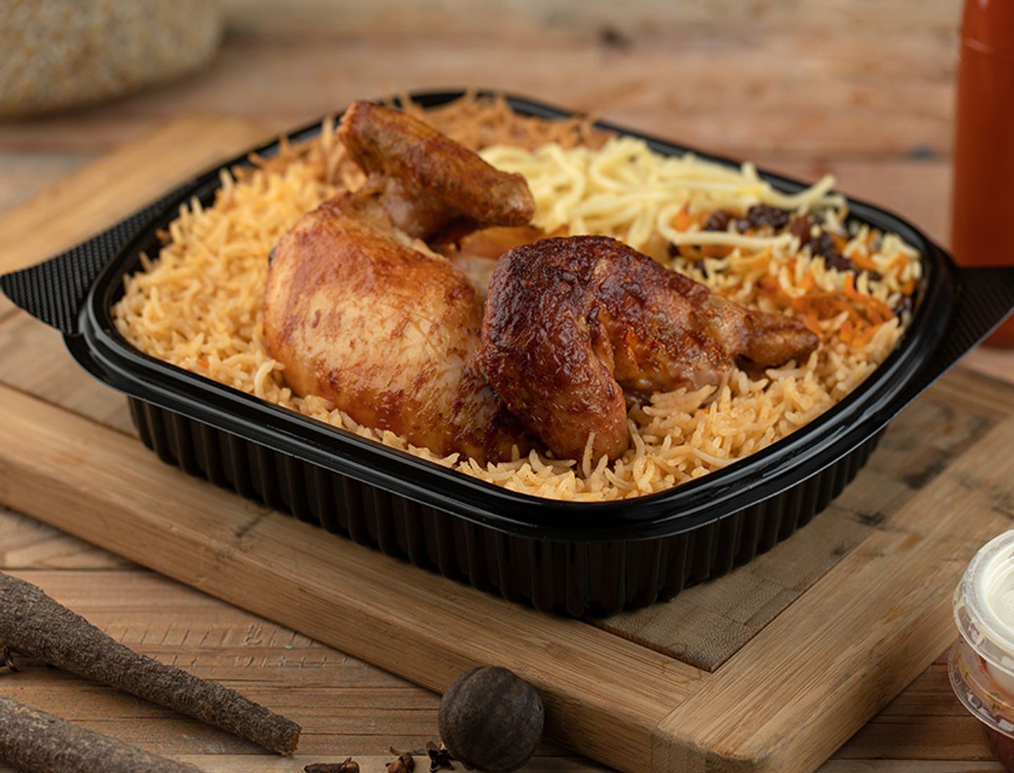 نص دجاج شواية مع الرز