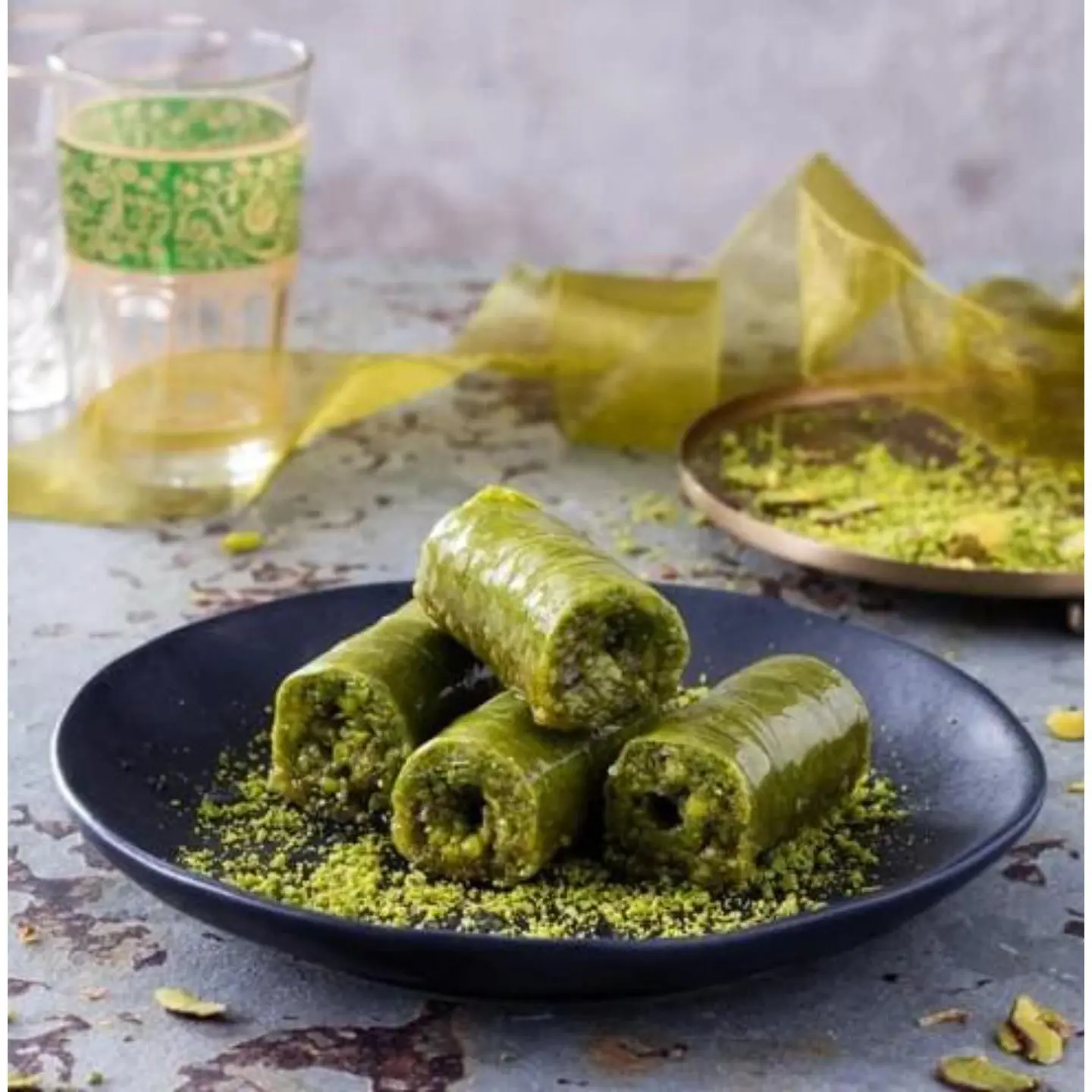 Green Baklawa With Nuts