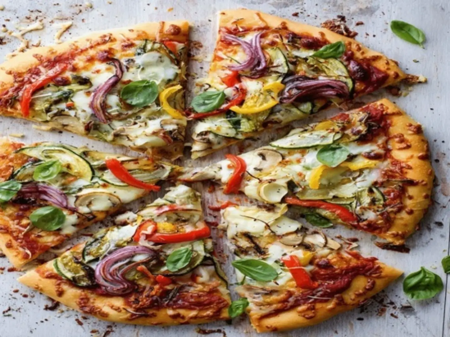 بيتزا خضار - وسط