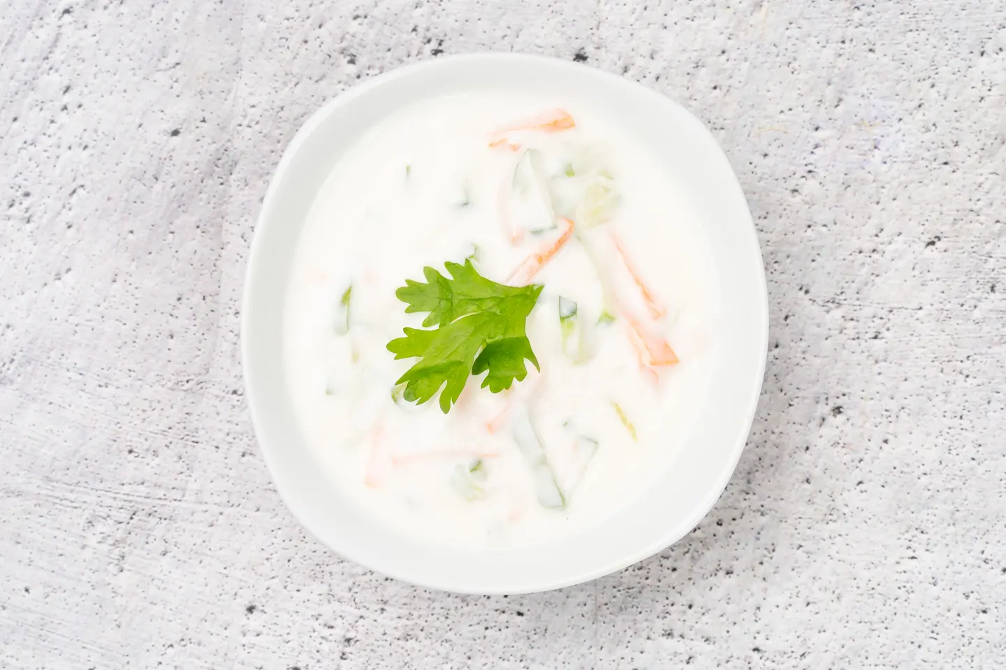 Tomato And Cucumber With Yoghurt Salad