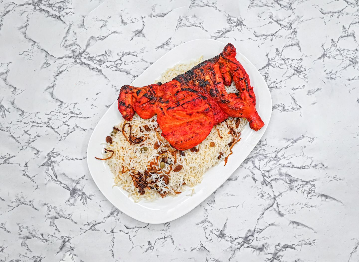 Half Chicken On Charcoal With Peshawar Rice