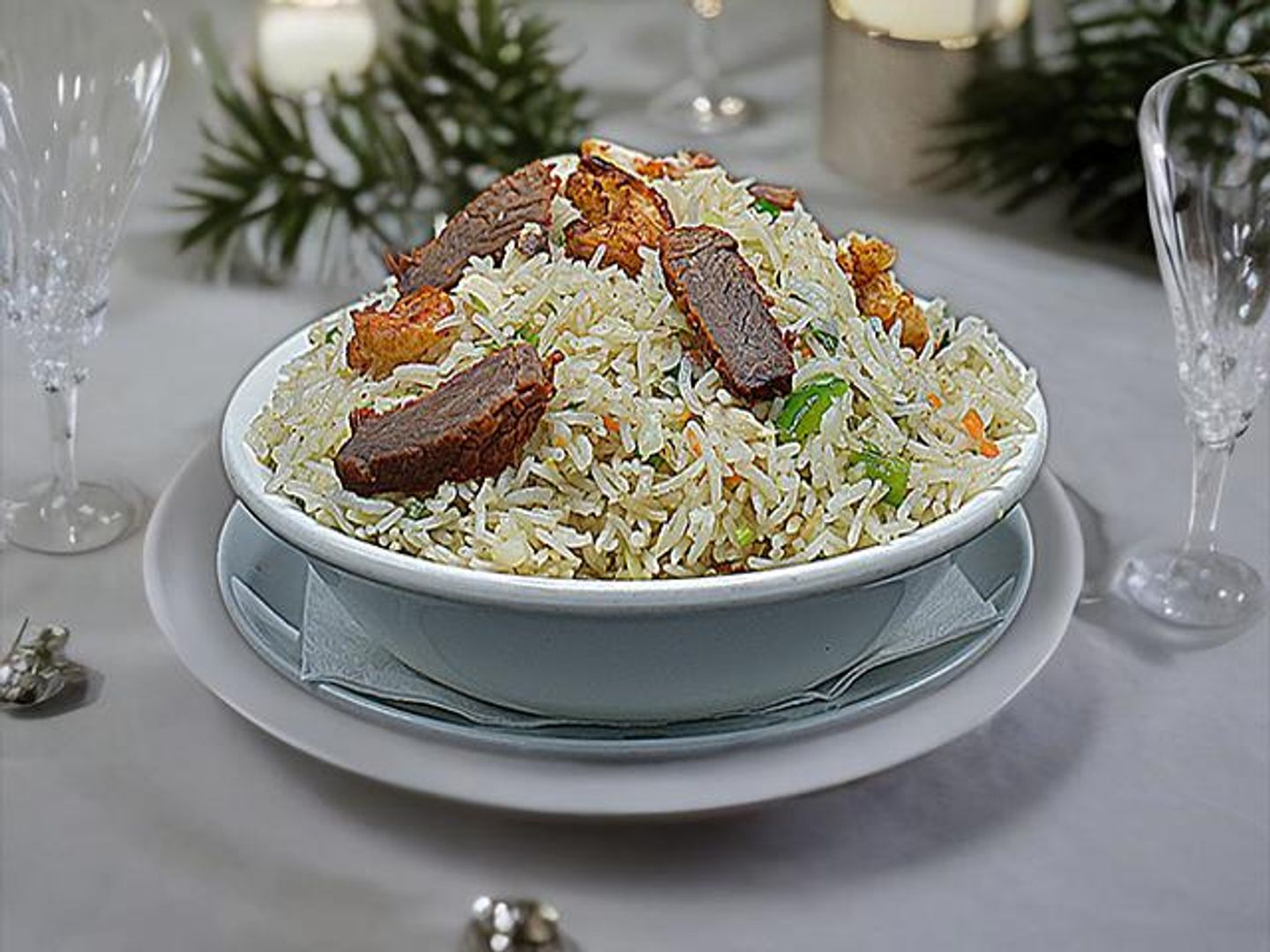 أرز مقلي مشكّل