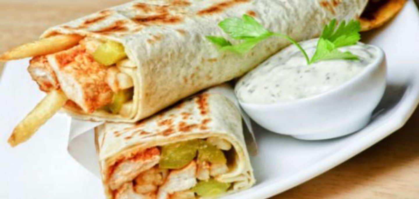 شاورما بخبز صاج كبير