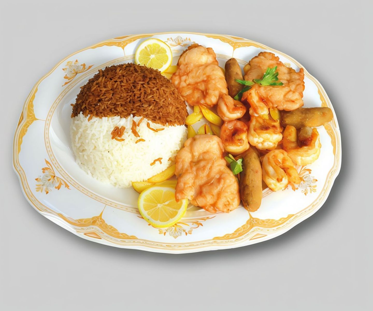 وجبة مشكل مع أرز