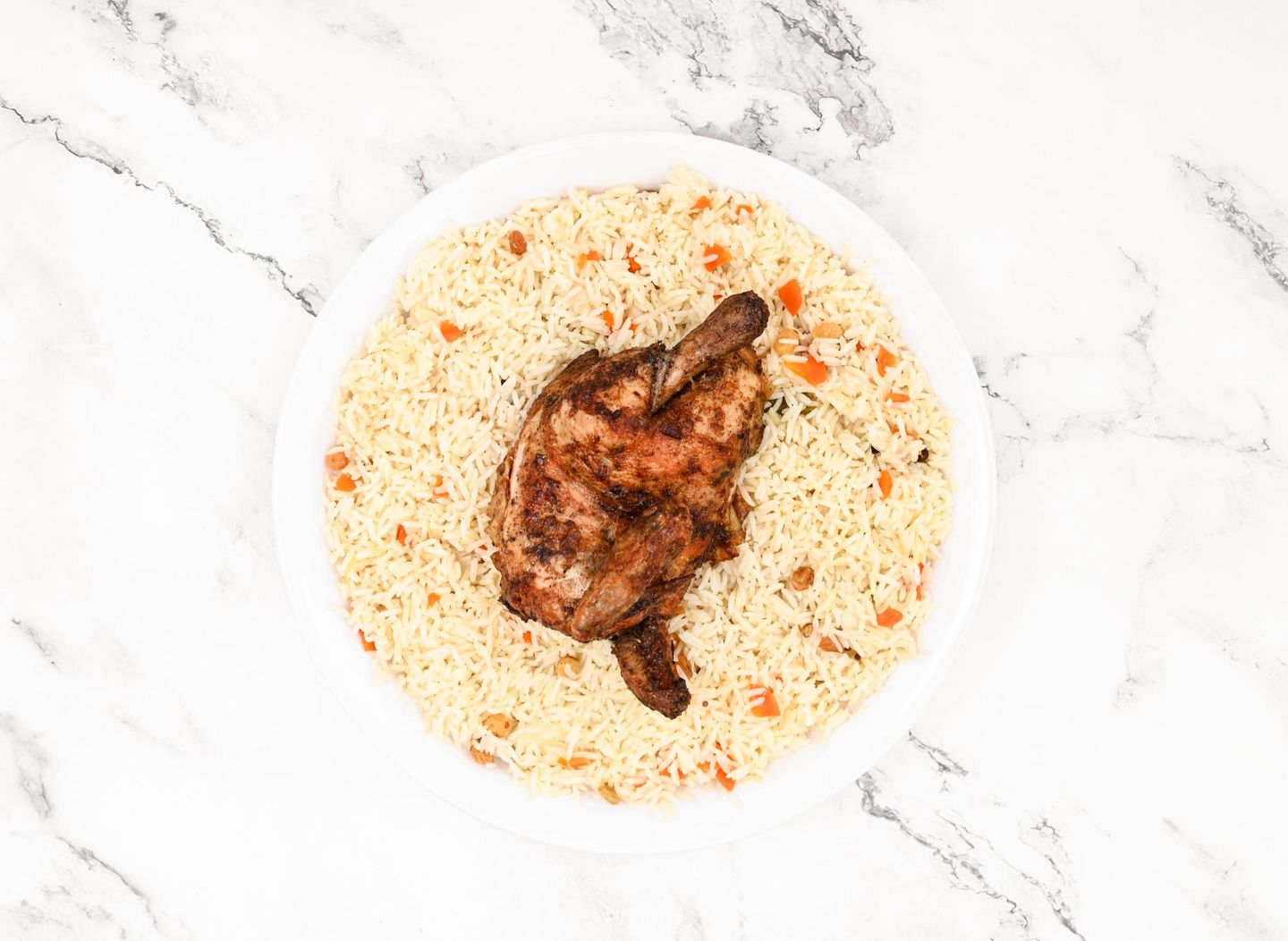 Half Grilled Chicken With White Rice