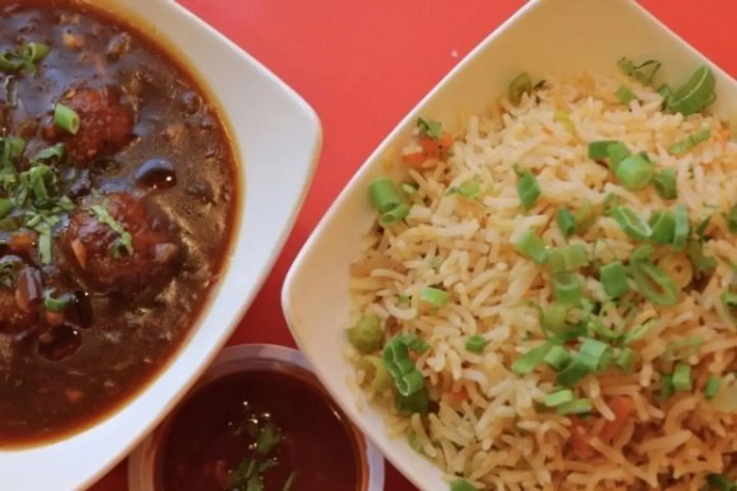 Veg Fried Rice With Veg Manchurian