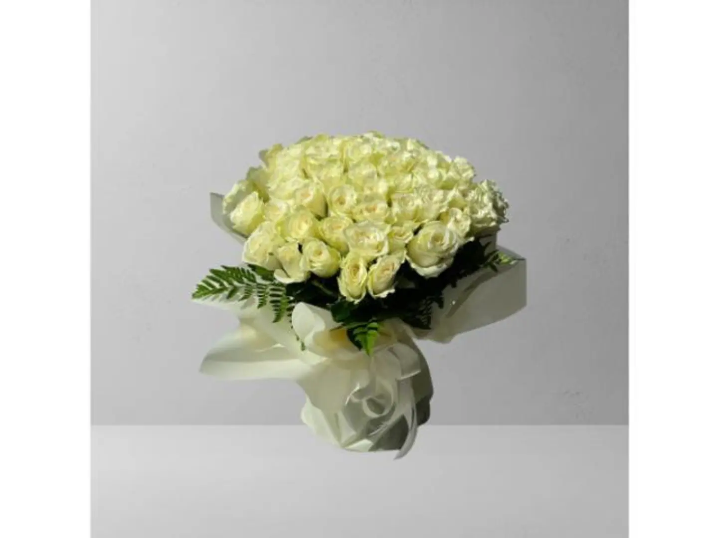 White Bouquet With Off White Wrapping