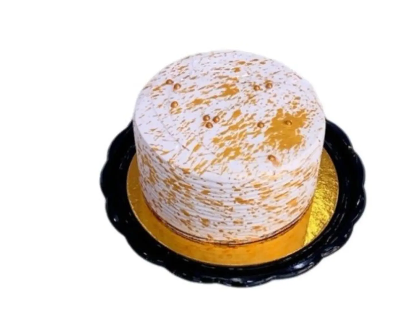 كيك الفانيلا البيضاء في ذهبي صغير