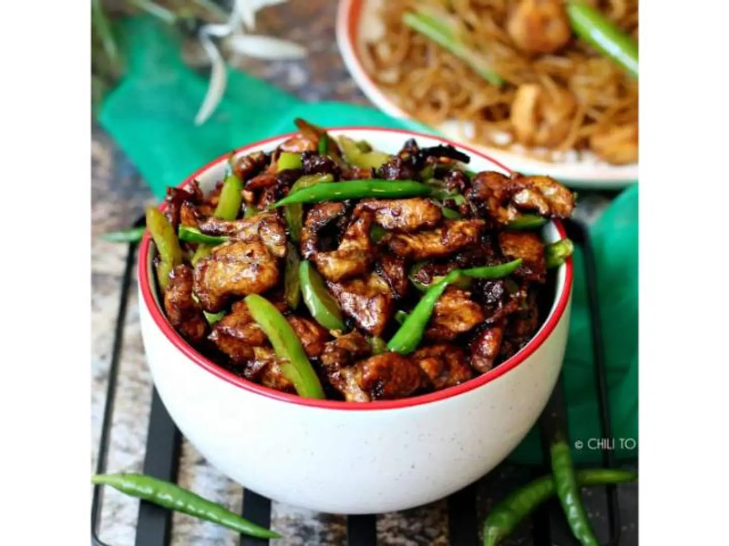 دجاج بالفلفل الحار