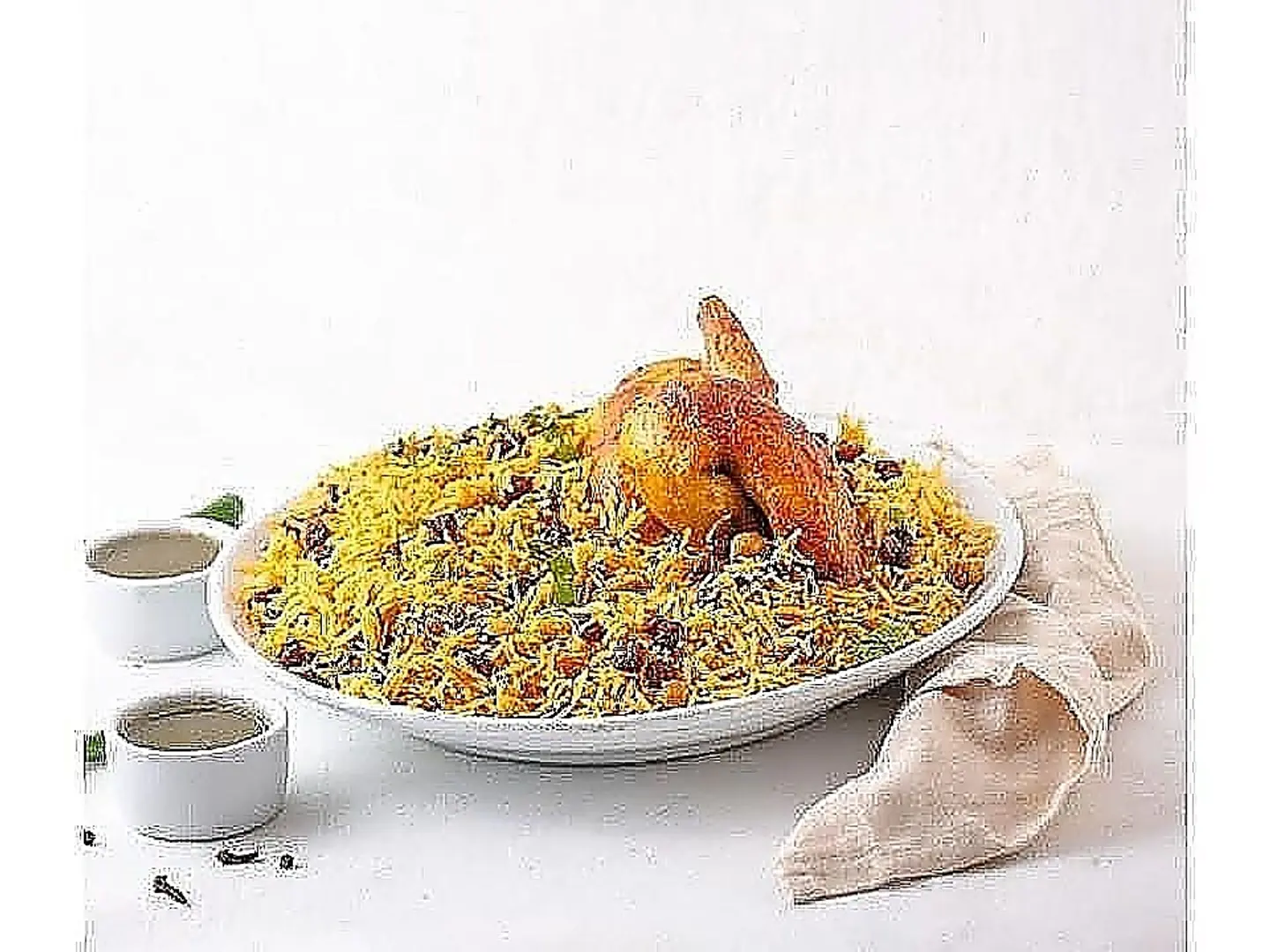 Quarter Of A Chicken Grilled With Rice