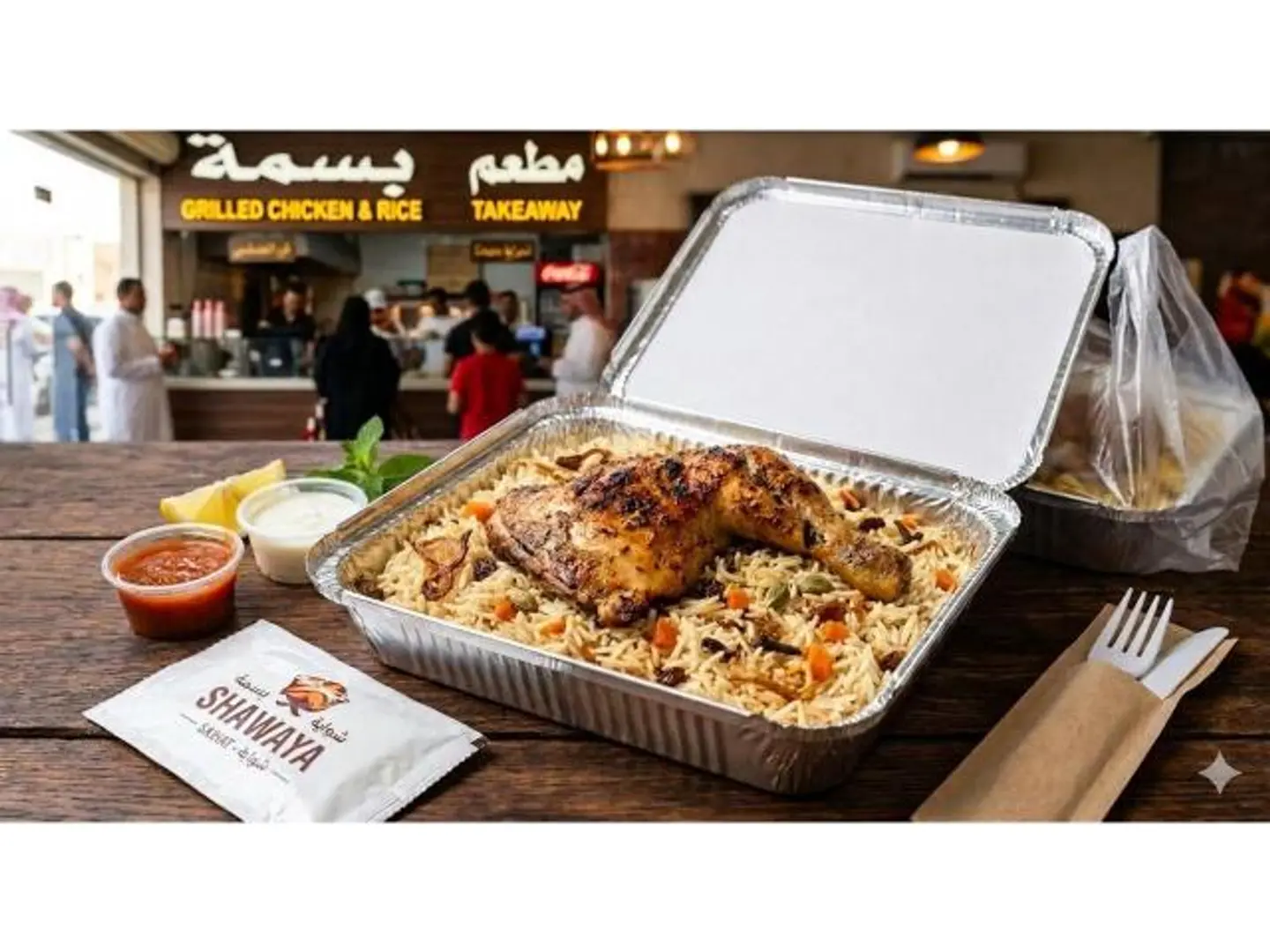 Quarter Charcoal Chicken With Rice