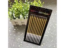 10 Gold Cake Candles