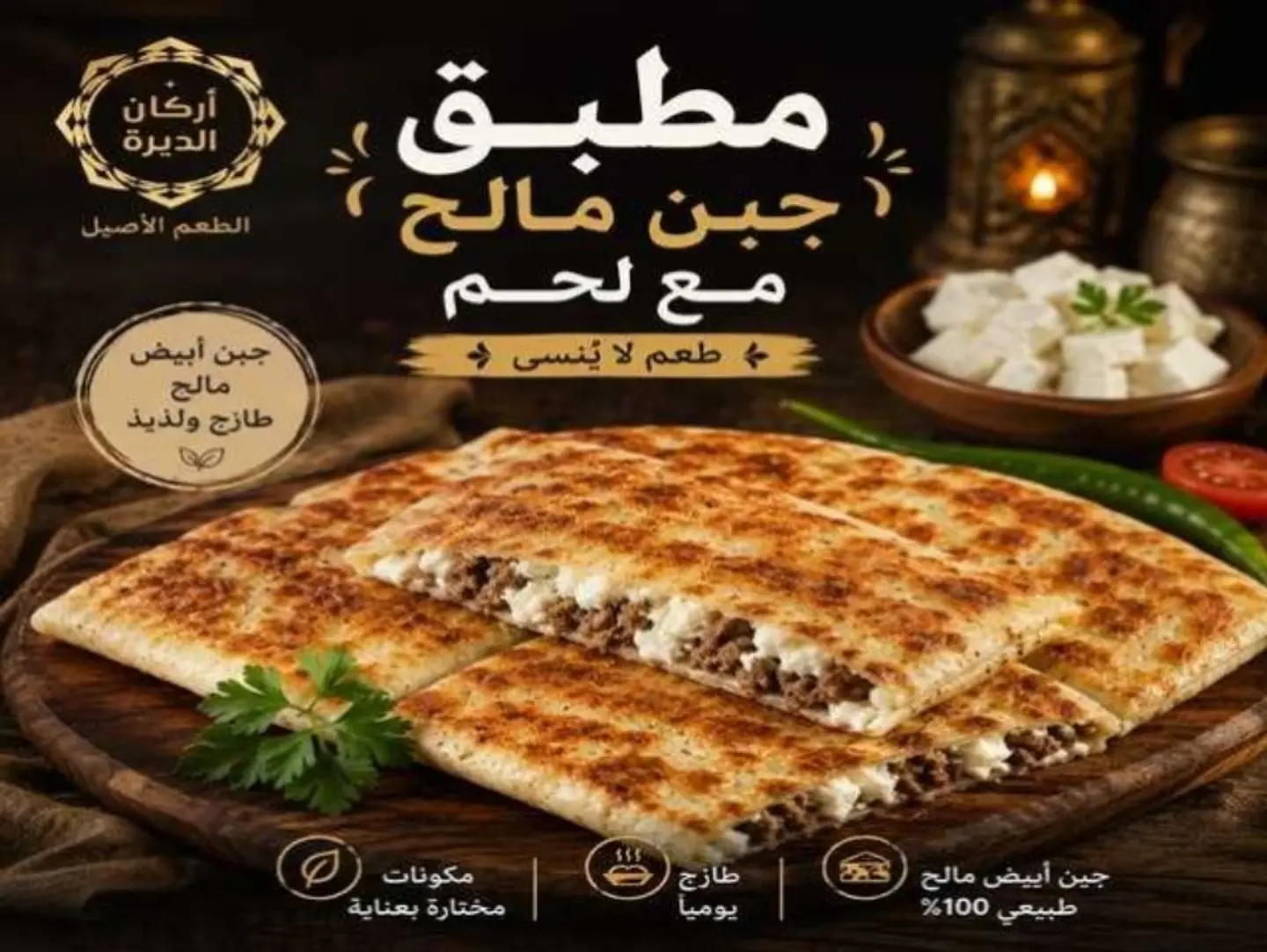 مطبق جبنة مالح مع لحم