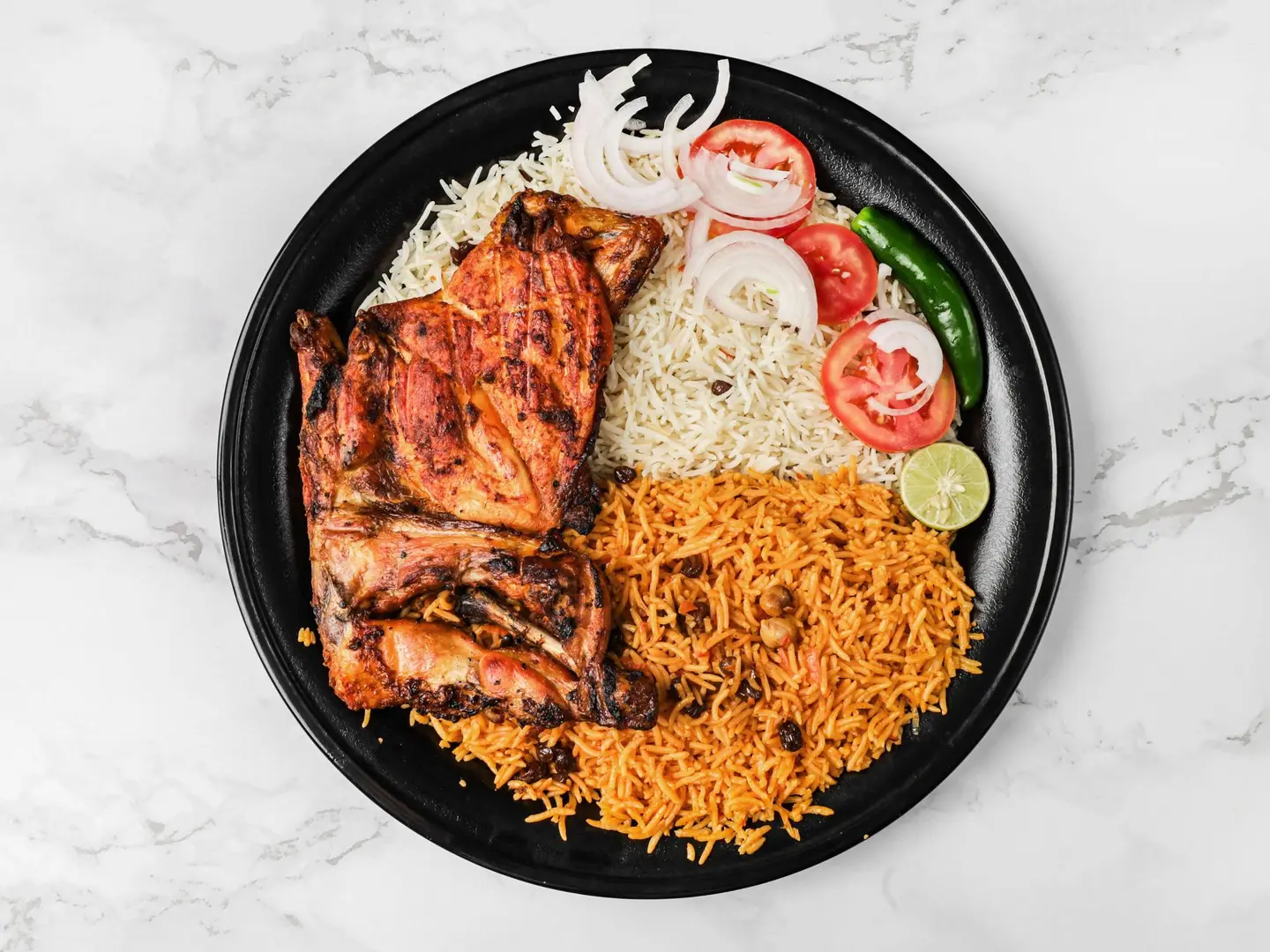 Half Charcoal Chicken With Rice