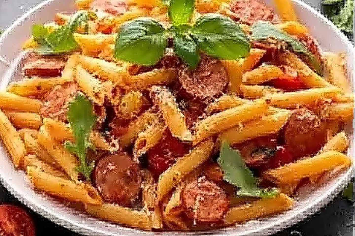 باستا نقانق مع البيبروني