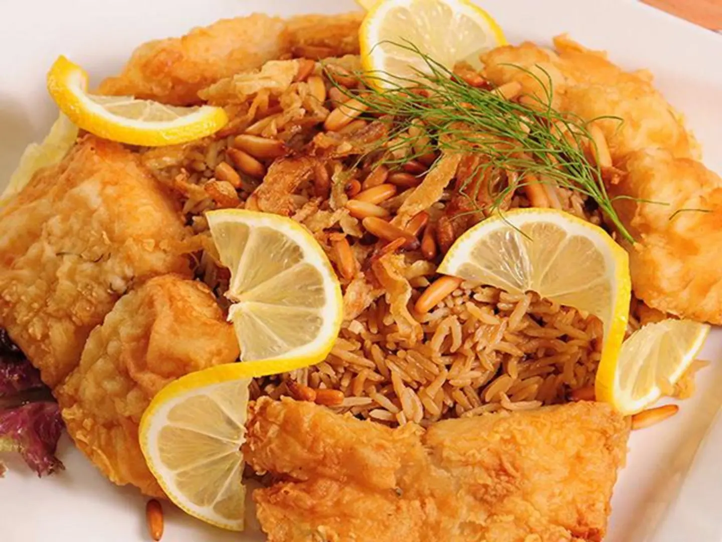 وجبه هامور مع ارز والسلطه