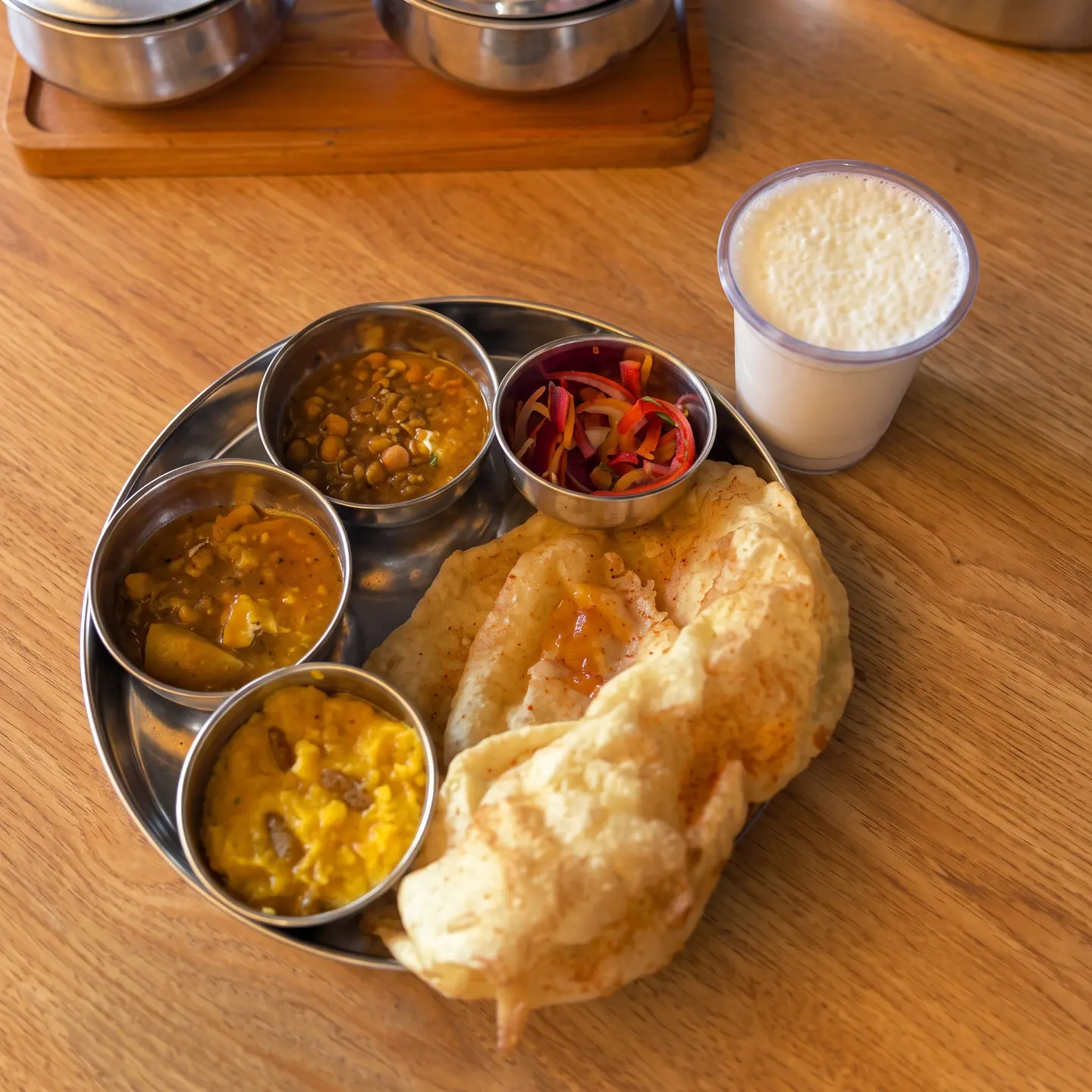 Halwa Puri With Lassi