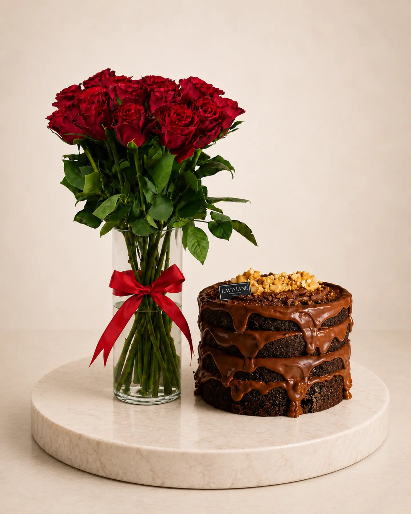 Crimson Love Vase & Nutella Chocolate