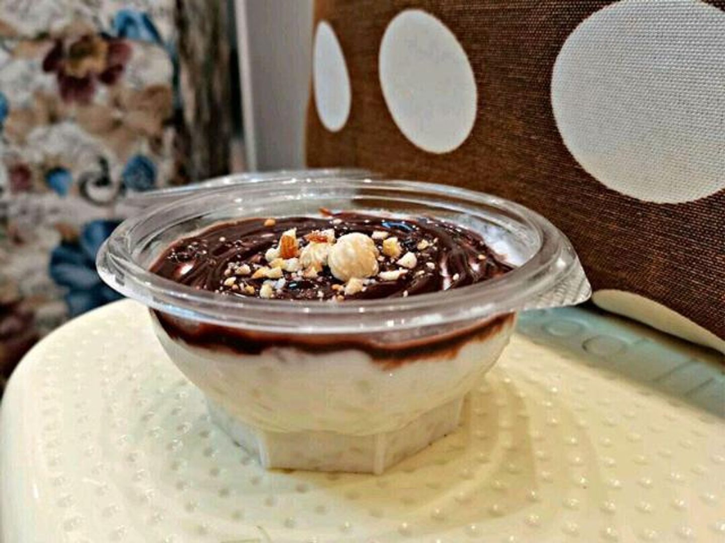 ارز بلبن مكسرات مع نوتيلا وكريمة