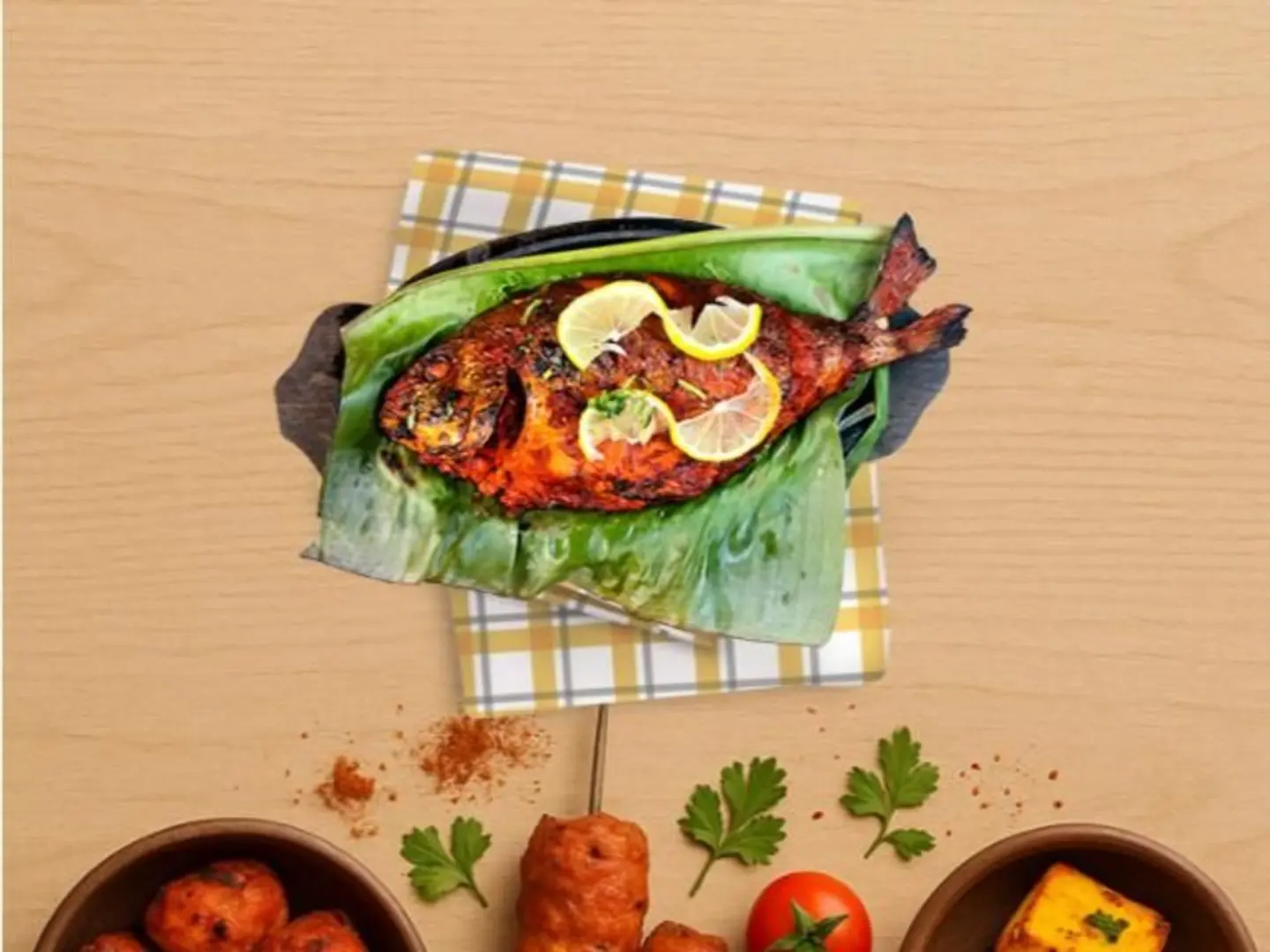 سمك في اوراق الموز