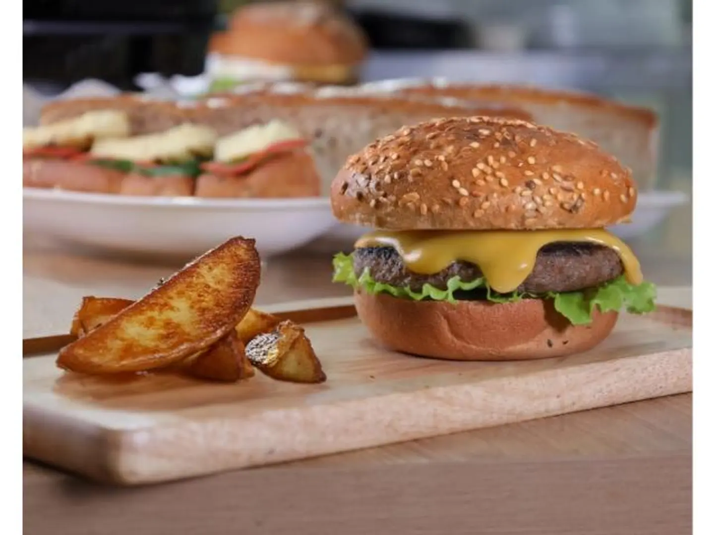 Chicken Burger With Cream Sauce