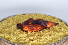 نص دجاج بالفرن مع رز