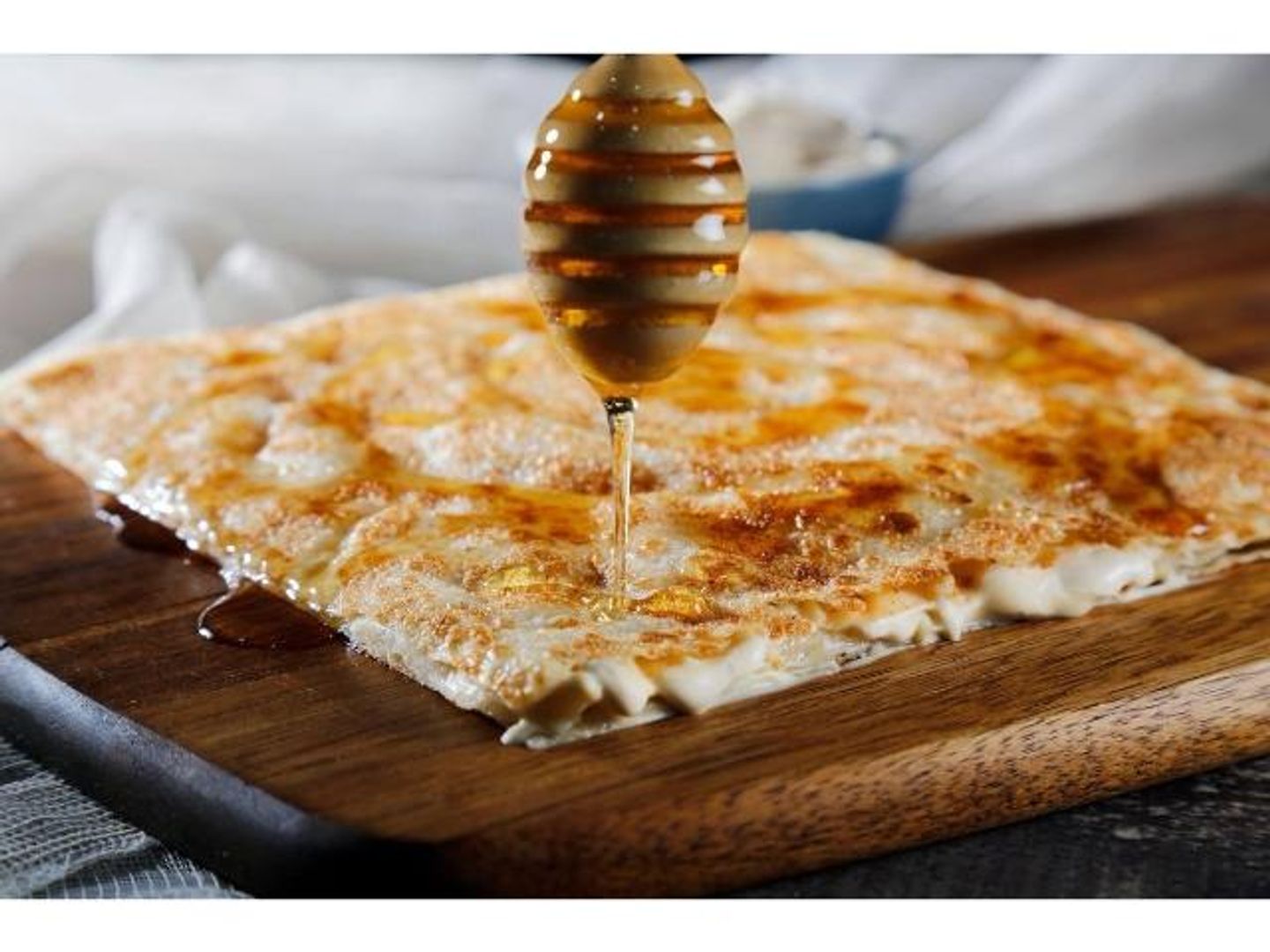 Sweet Mutabbak With Cream And Honey