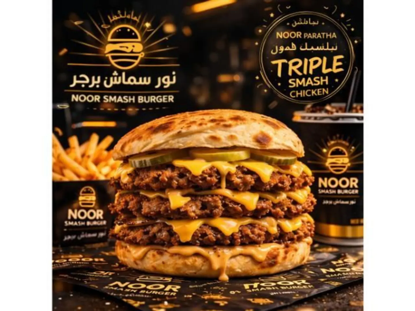 نور براتا دبل سماش لحم برجر