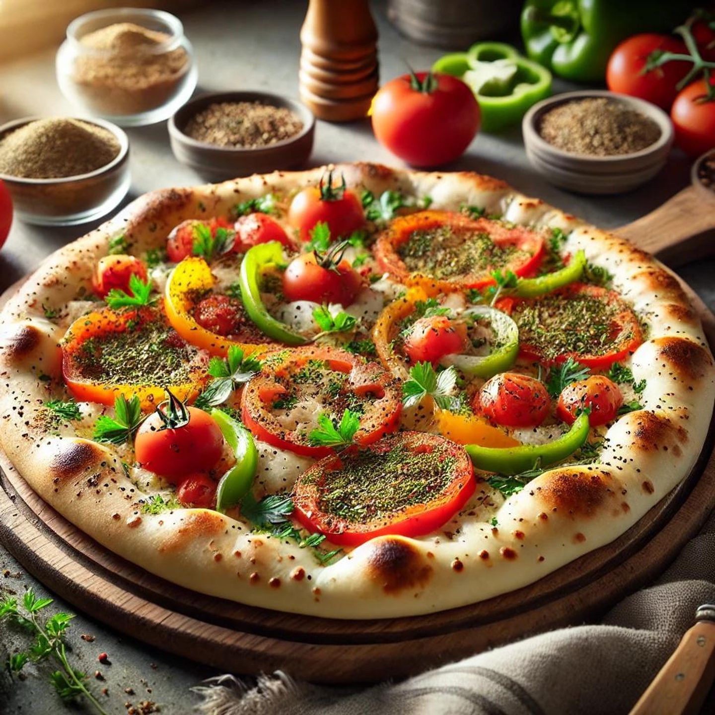 Zaatar Manakeesh With Vegetables