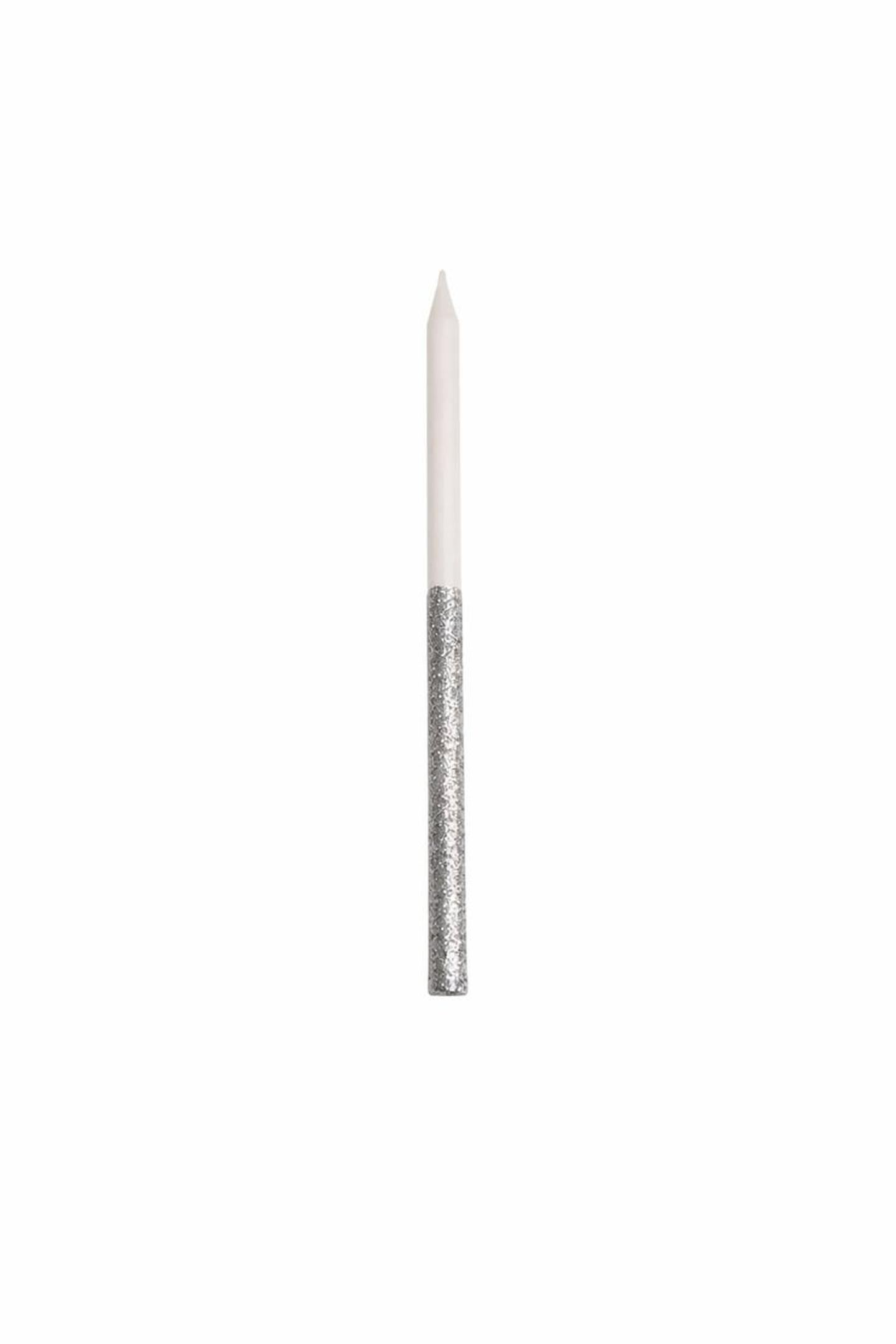 Small Silver White Candle
