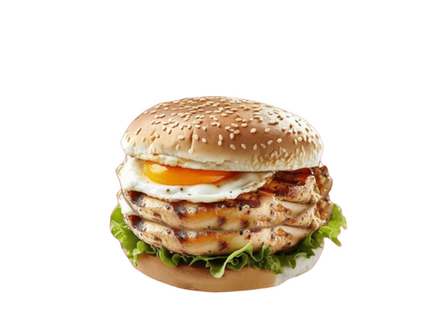 Double Chicken Burger With Egg
